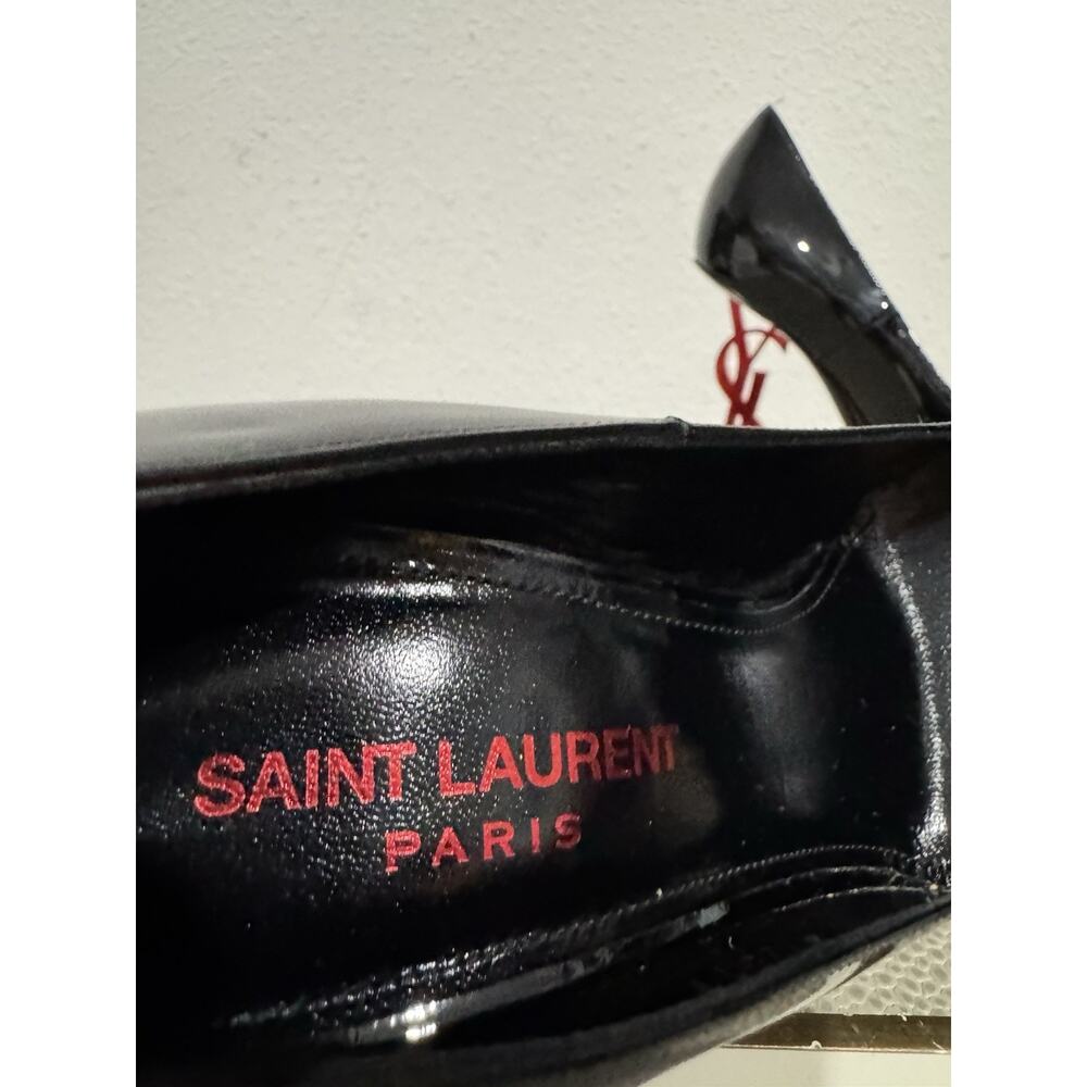 Saint Laurent Black Patent Leather Opyum Pumps Size 37.5 - Picture 9 of 16